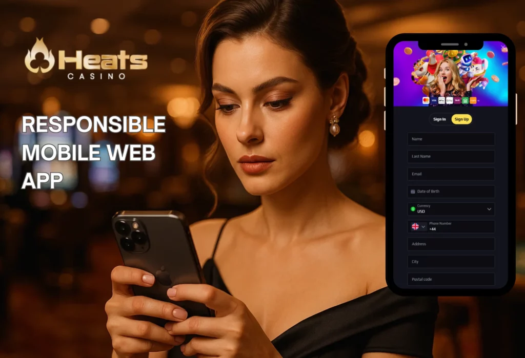 Register on Heat Casino with mobile.